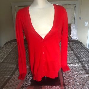 Forever 21 red button down sweater cardigan Medium